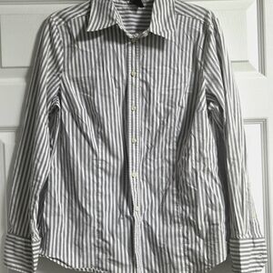 Classic Gray Stripe Men's Button-Up Shirt